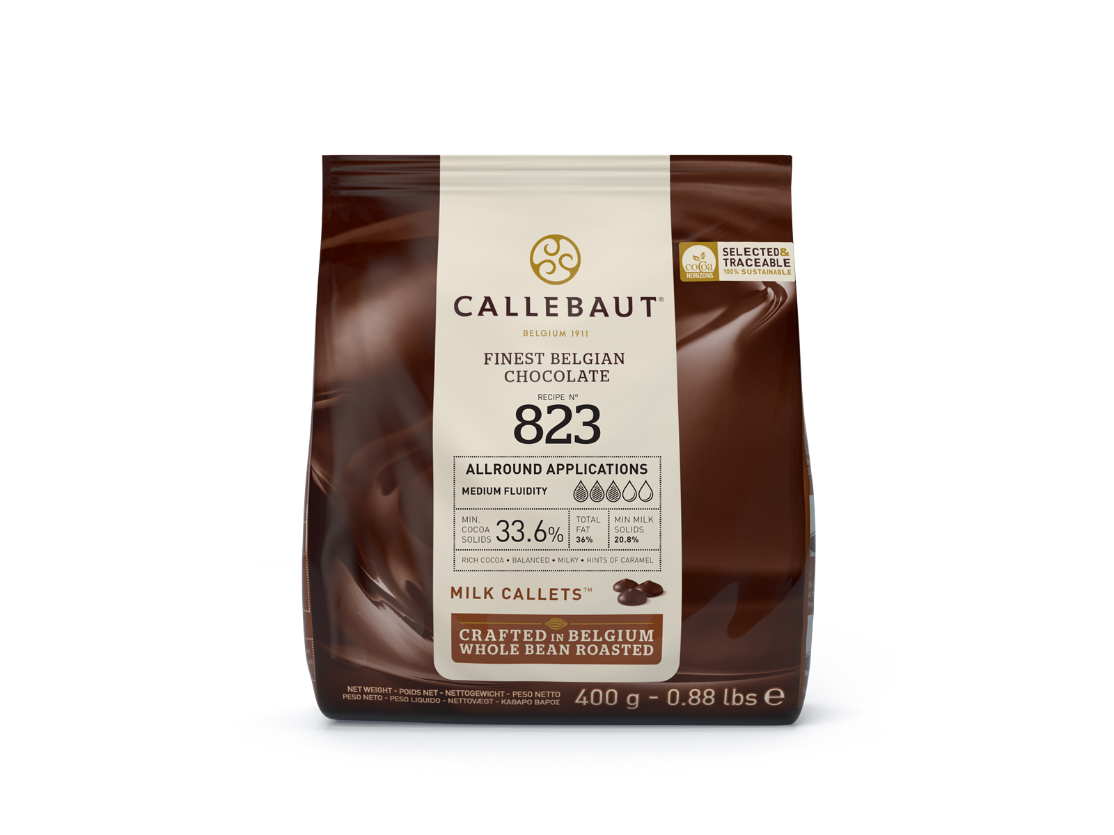 Callebaut čokolada Milk Callets 823 33,6% 400g