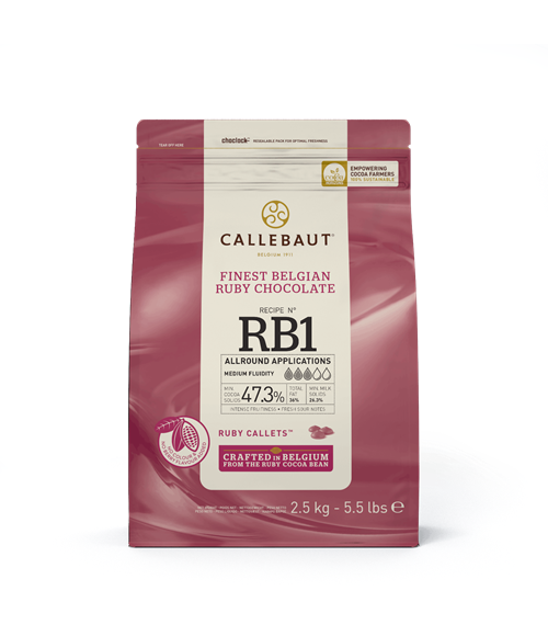 Callebaut čokolada Ruby Callets RB1 47,3% 2,5kg