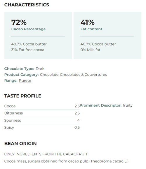 Cacao Barry Evocao WholeFruit tamna čokolada 2,5kg
